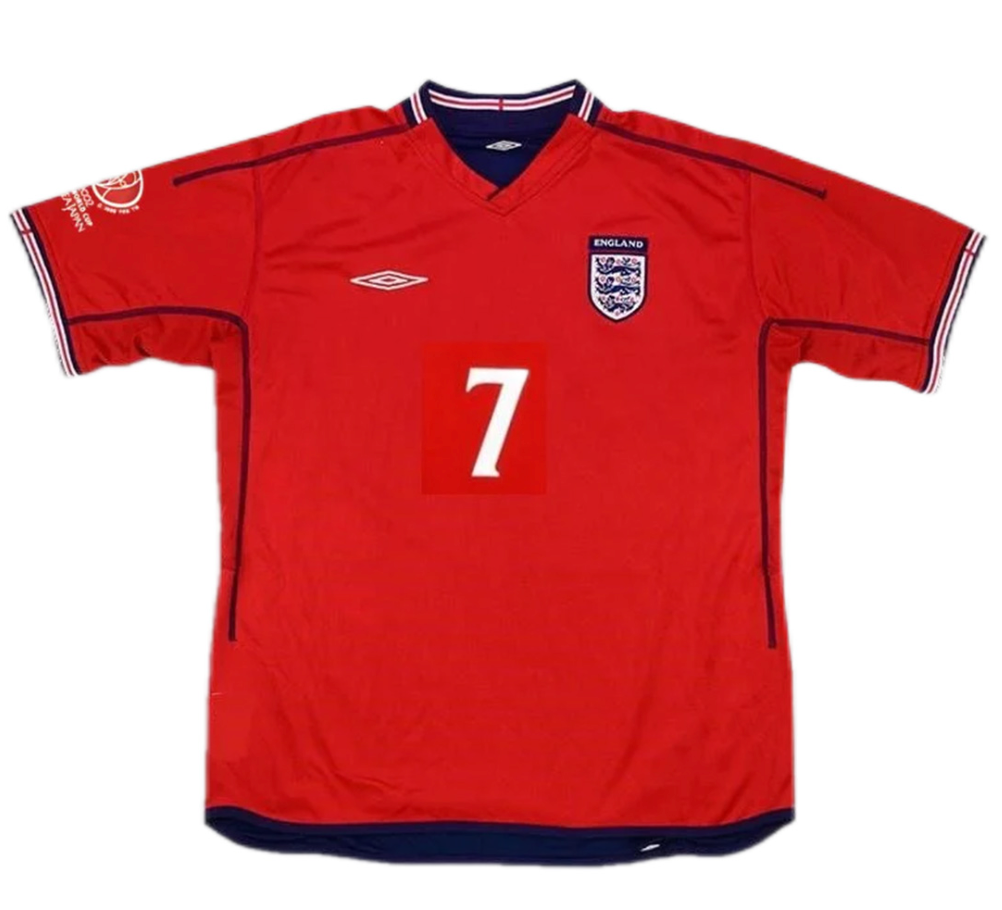 England Beckham #7 Retro Jersey Away Replica World Cup 2002