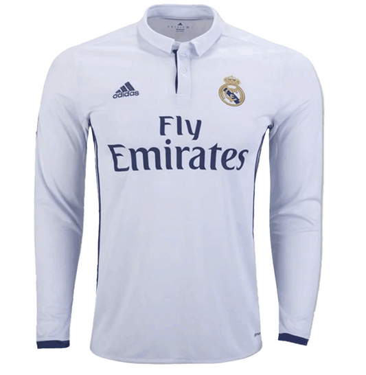 Retro Real Madrid Home Long Sleeve Jersey 2016/17