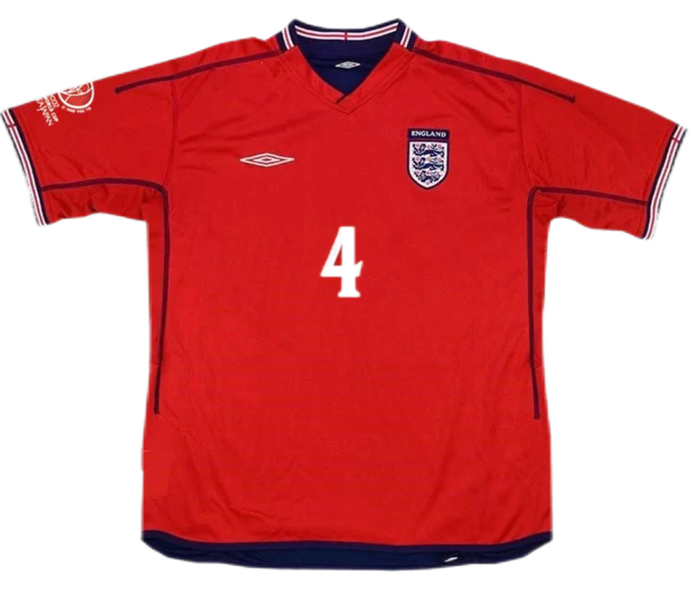 England Gerrard #4 Retro Jersey Away Replica World Cup 2002