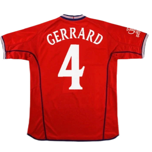 England Gerrard #4 Retro Jersey Away Replica World Cup 2002