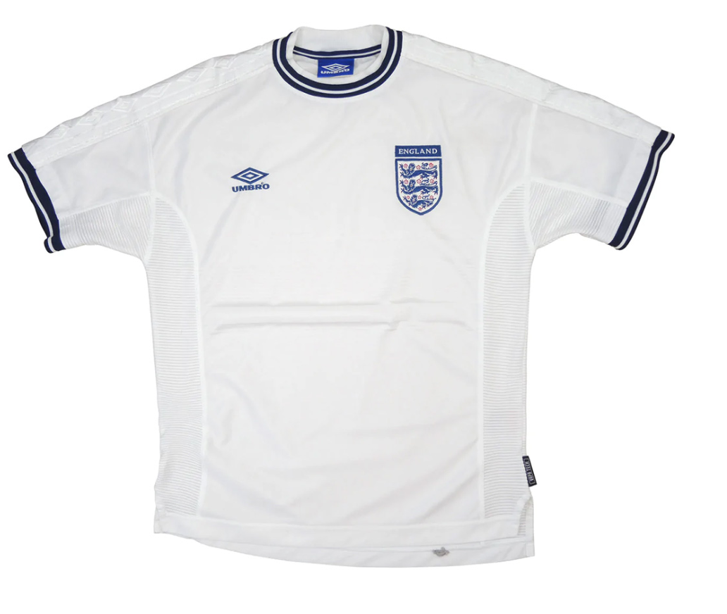 England Retro Jersey Home Replica Euro Cup 2000