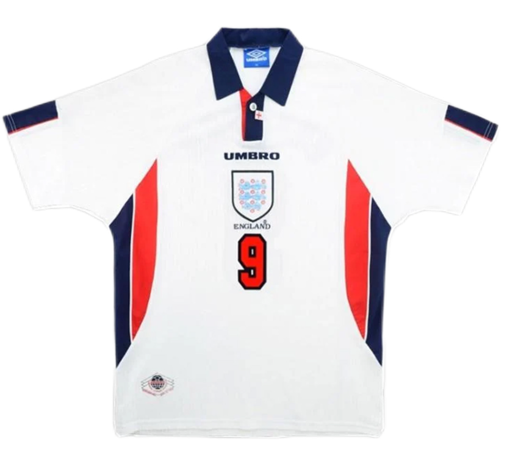 England Shearer #9 Retro Jersey Home Replica World Cup 1998