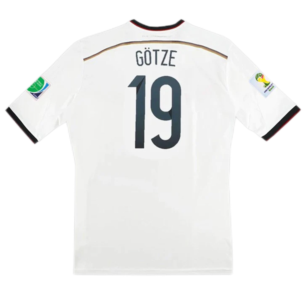 Germany GÖTZE #19 Retro Jersey Home World Cup 2014