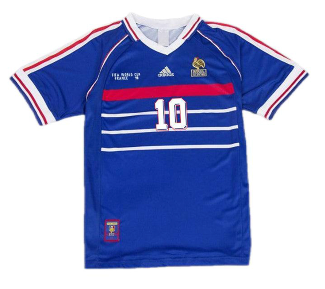 France Zidane #10 Retro Jersey Home Replica World Cup 1998