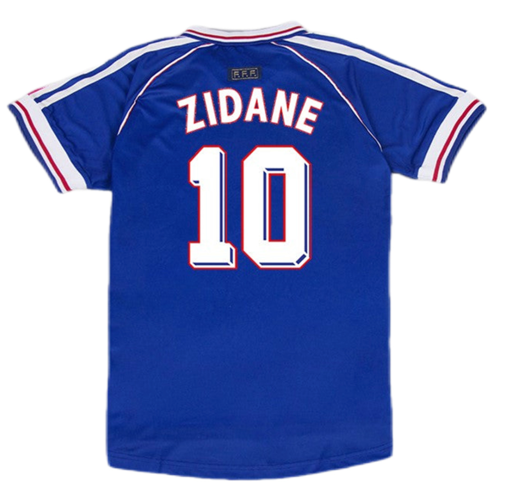 France Zidane #10 Retro Jersey Home Replica World Cup 1998