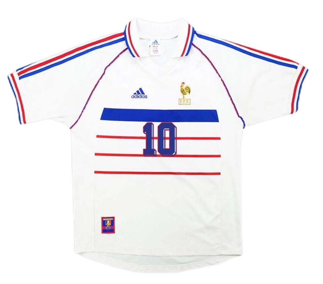 France Zidane #10 Retro Jersey Away Replica World Cup 1998