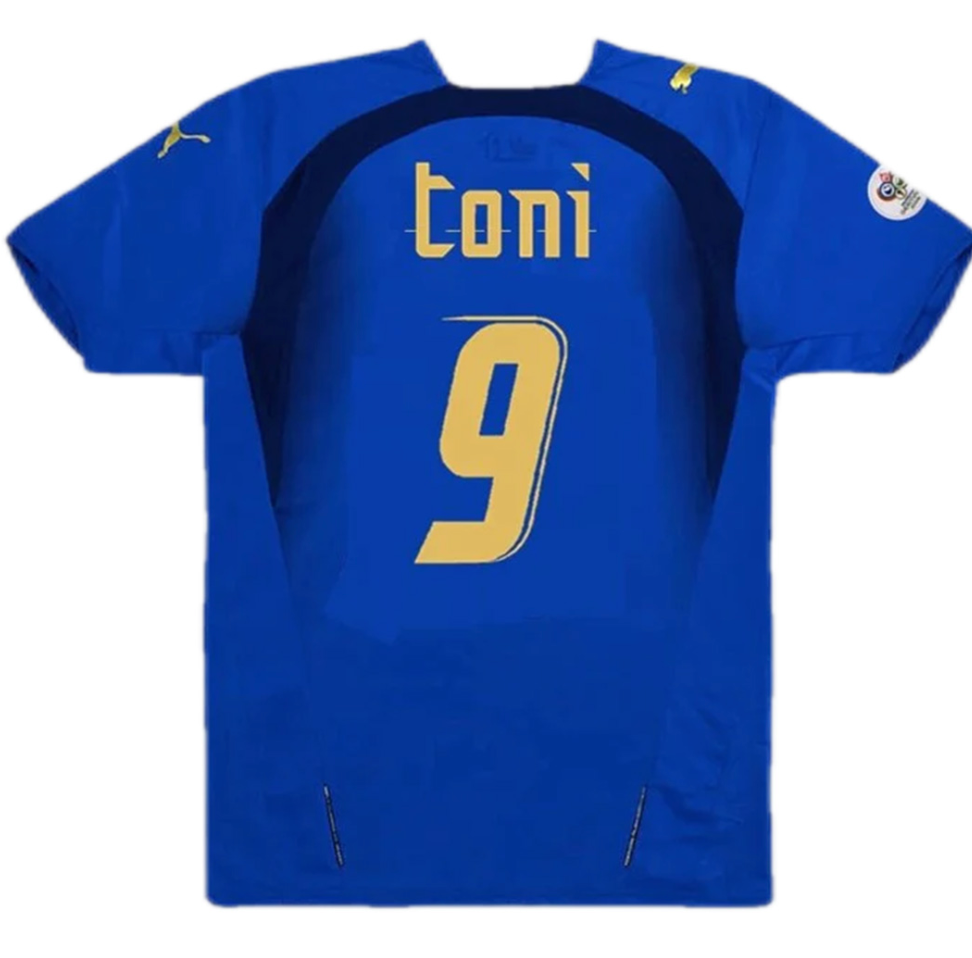 Italy TONI #9 Retro Jersey Home Replica World Cup 2006