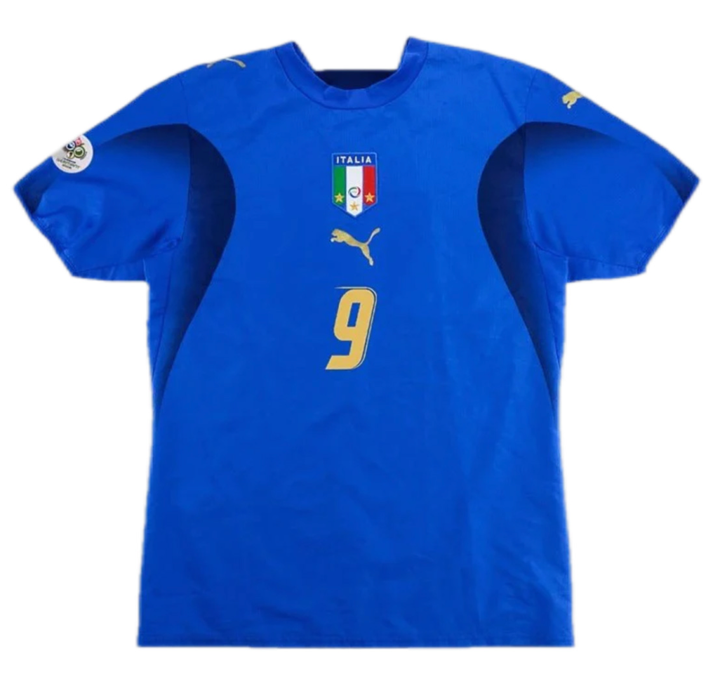 Italy TONI #9 Retro Jersey Home Replica World Cup 2006