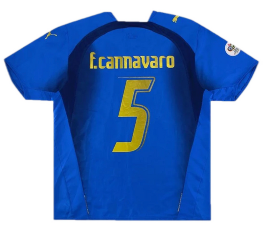 Italy F.CANNAVARO #5 Retro Jersey Home Replica World Cup 2006