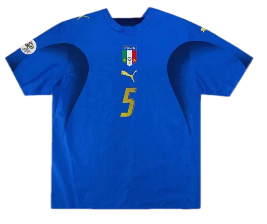 Italy F.CANNAVARO #5 Retro Jersey Home Replica World Cup 2006
