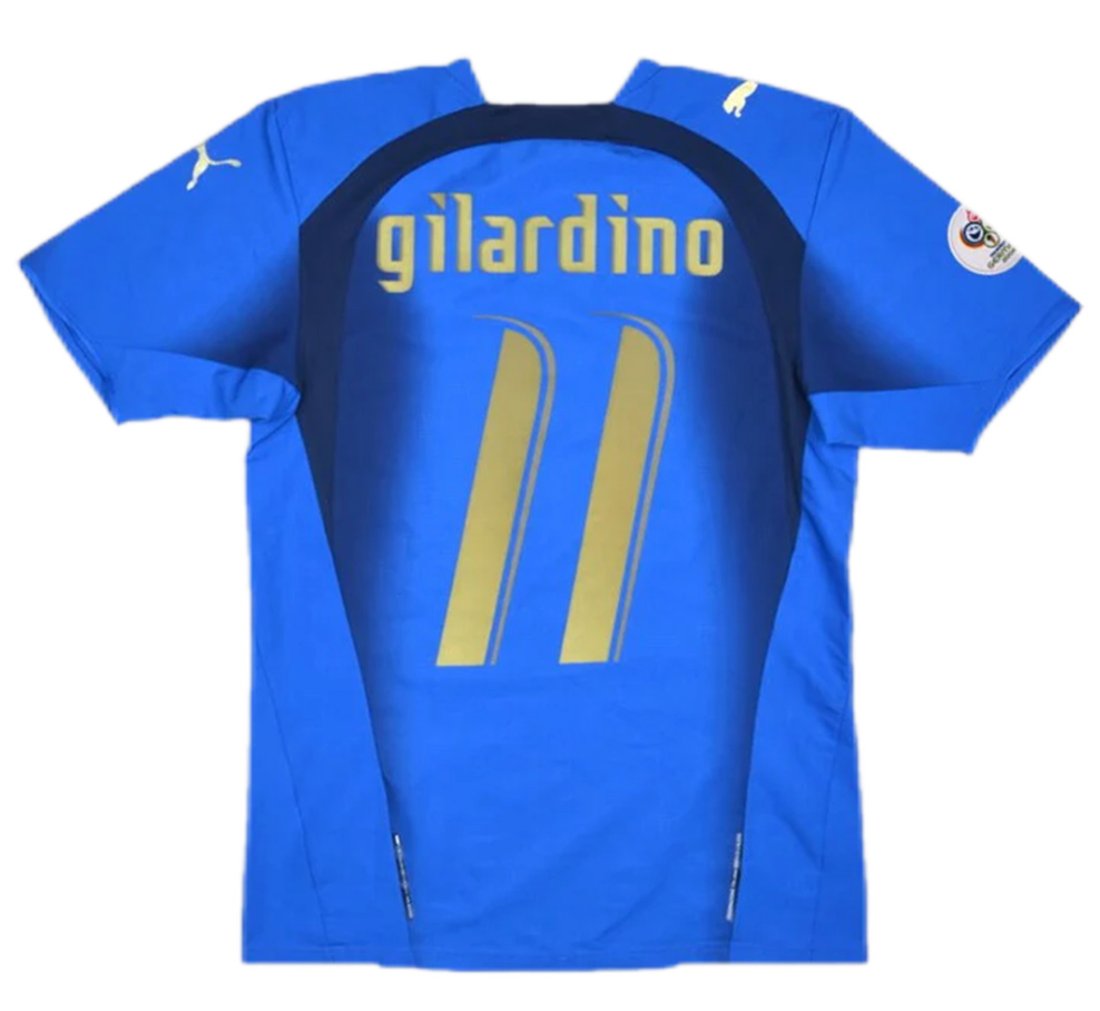 Italy GILARDINO #11 Retro Jersey Home Replica World Cup 2006