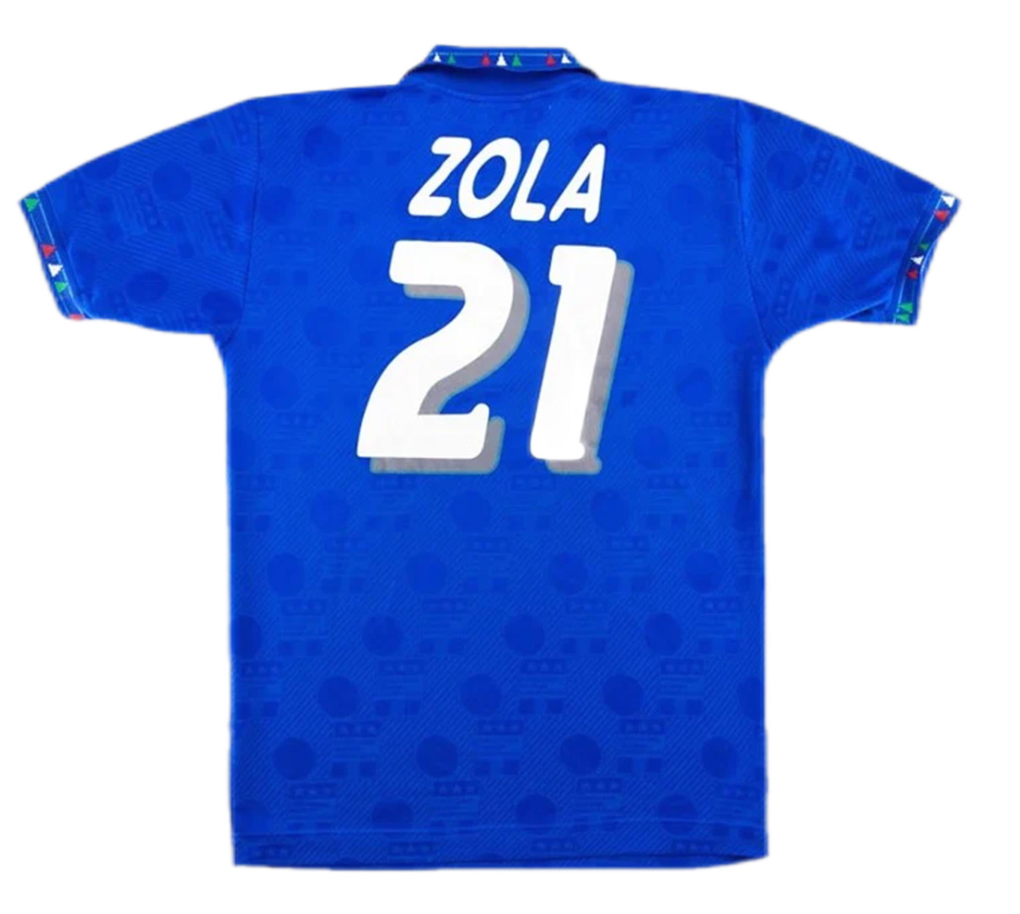 Italy ZOLA #21 Retro Jersey Home Replica World Cup 1994