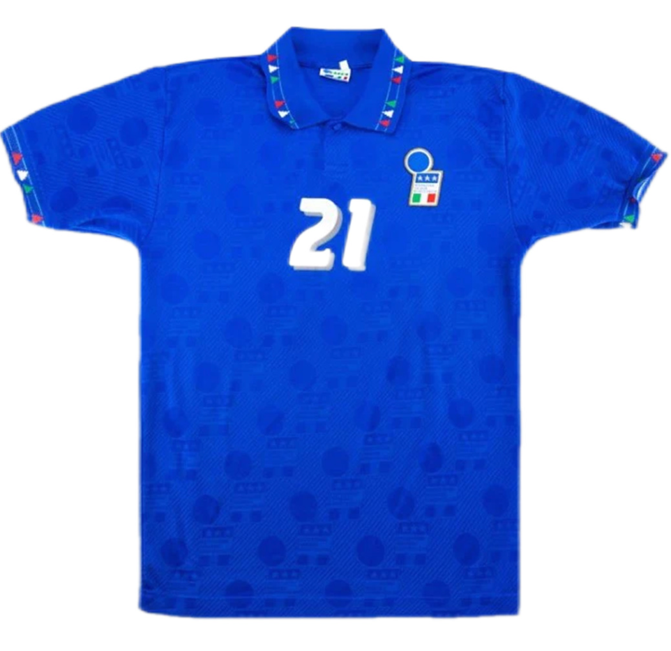 Italy ZOLA #21 Retro Jersey Home Replica World Cup 1994