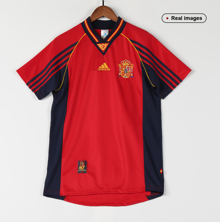 Spain Retro Jersey Home World Cup 1998