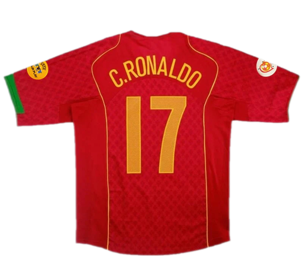 Portugal C.Ronaldo #17 Retro Jersey Home Replica Euro Cup 2004