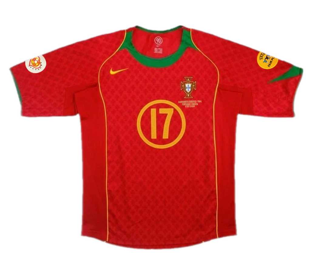 Portugal C.Ronaldo #17 Retro Jersey Home Replica Euro Cup 2004