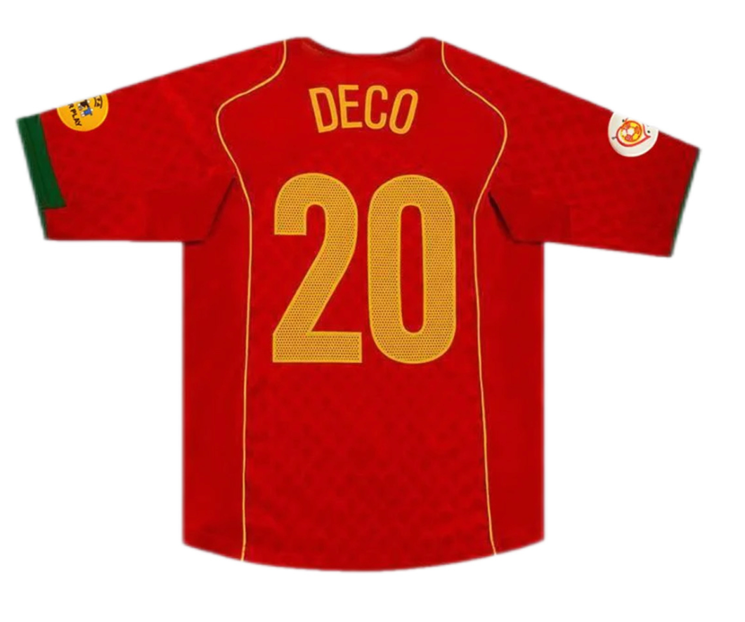 Portugal Deco #20 Retro Jersey Home Replica Euro Cup 2004