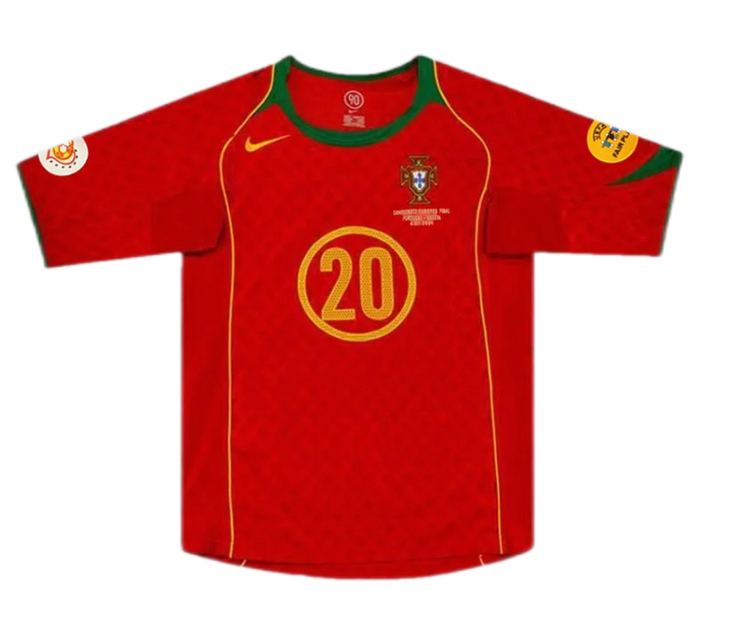 Portugal Deco #20 Retro Jersey Home Replica Euro Cup 2004