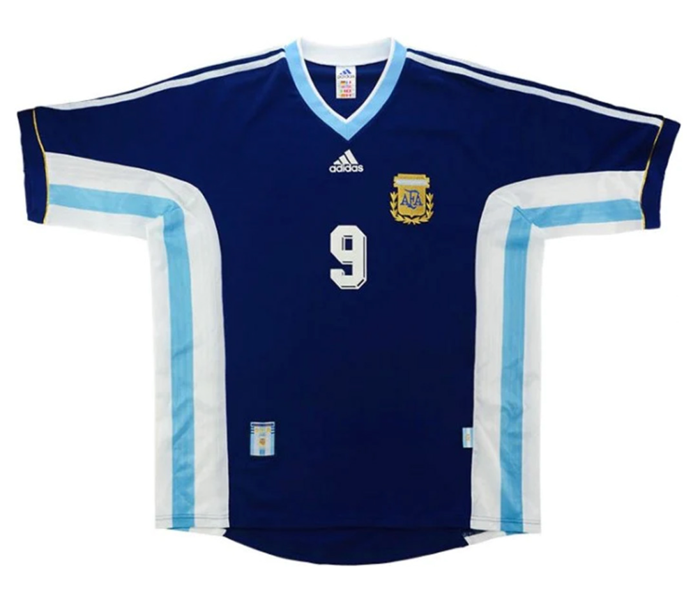 Argentina BATISTUTA #9 Retro Jersey Away World Cup 1998