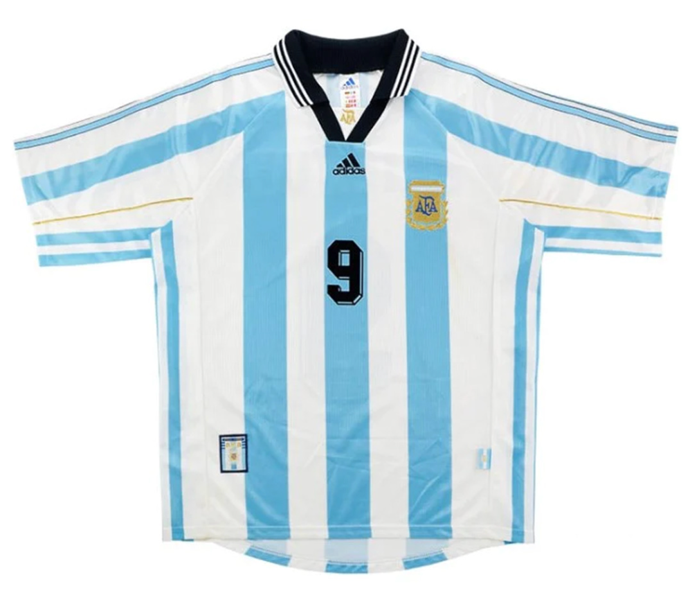 Argentina BATISTUTA #9 Retro Jersey Home World Cup 1998