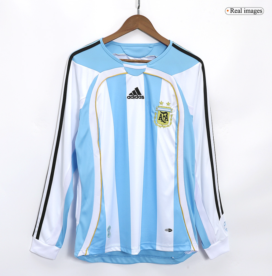 Retro Argentina Home Long Sleeve Jersey World Cup 2006