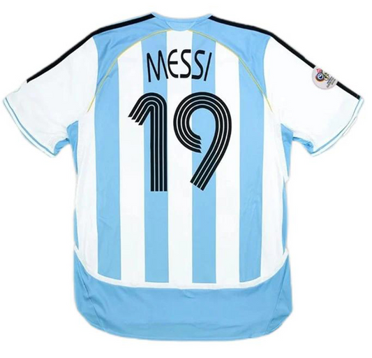 Argentina Messi #19 Retro Jersey Home World Cup 2006