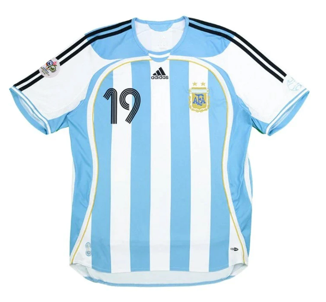 Argentina Messi #19 Retro Jersey Home World Cup 2006