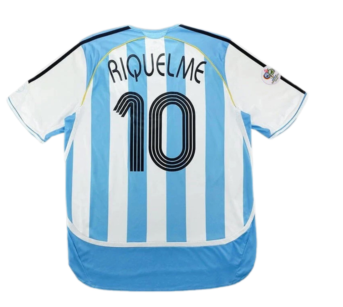 Argentina RIQUELME #10 Retro Jersey Home World Cup 2006