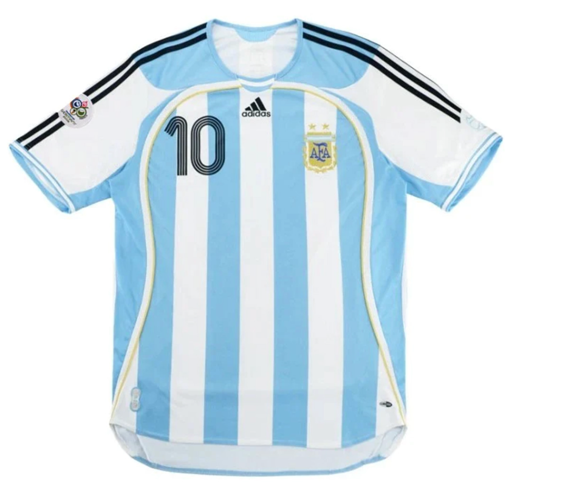 Argentina RIQUELME #10 Retro Jersey Home World Cup 2006