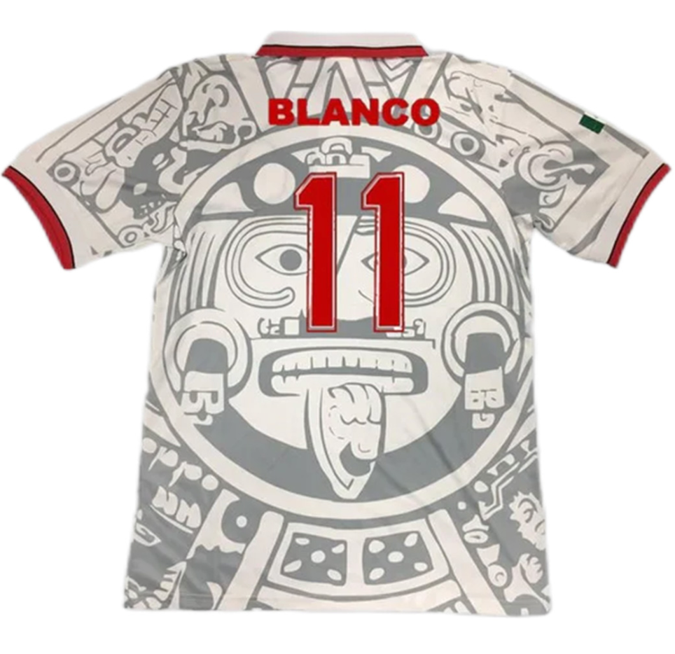 Mexico BLANCO #11 Retro Jersey Away Replica World Cup 1998