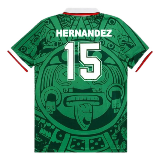 Mexico HERNANDEZ #15 Retro Jersey Home Replica World Cup 1998