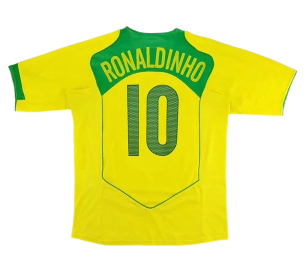 Brazil Ronaldinho #10 Retro Jersey Home 2004