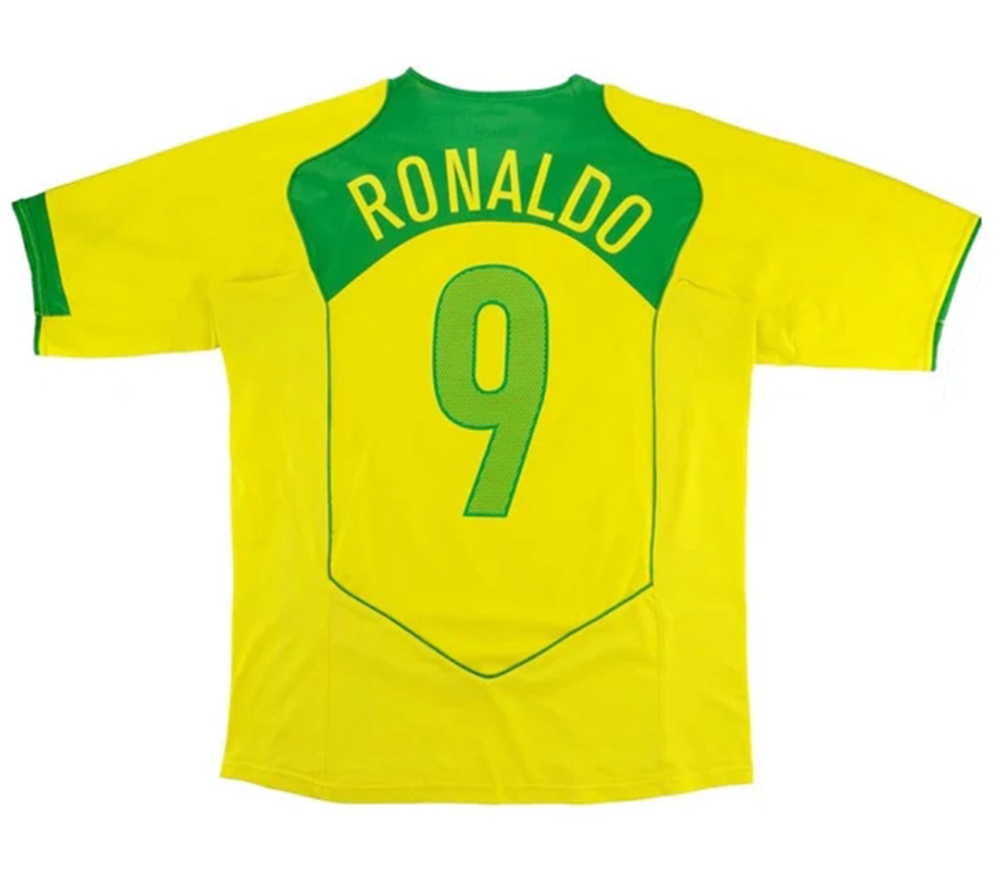 Brazil Ronaldo #9 Retro Jersey Home 2004