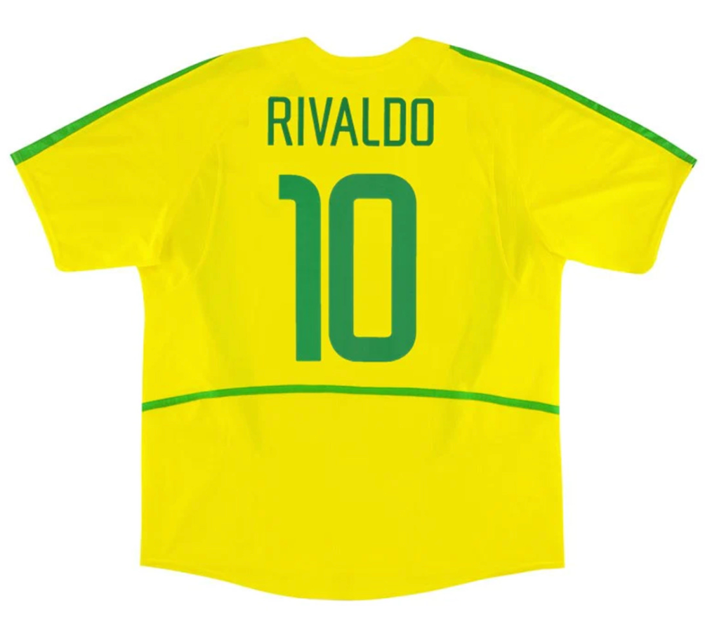 Brazil RIVALDO #10 Retro Jersey Home World Cup 2002