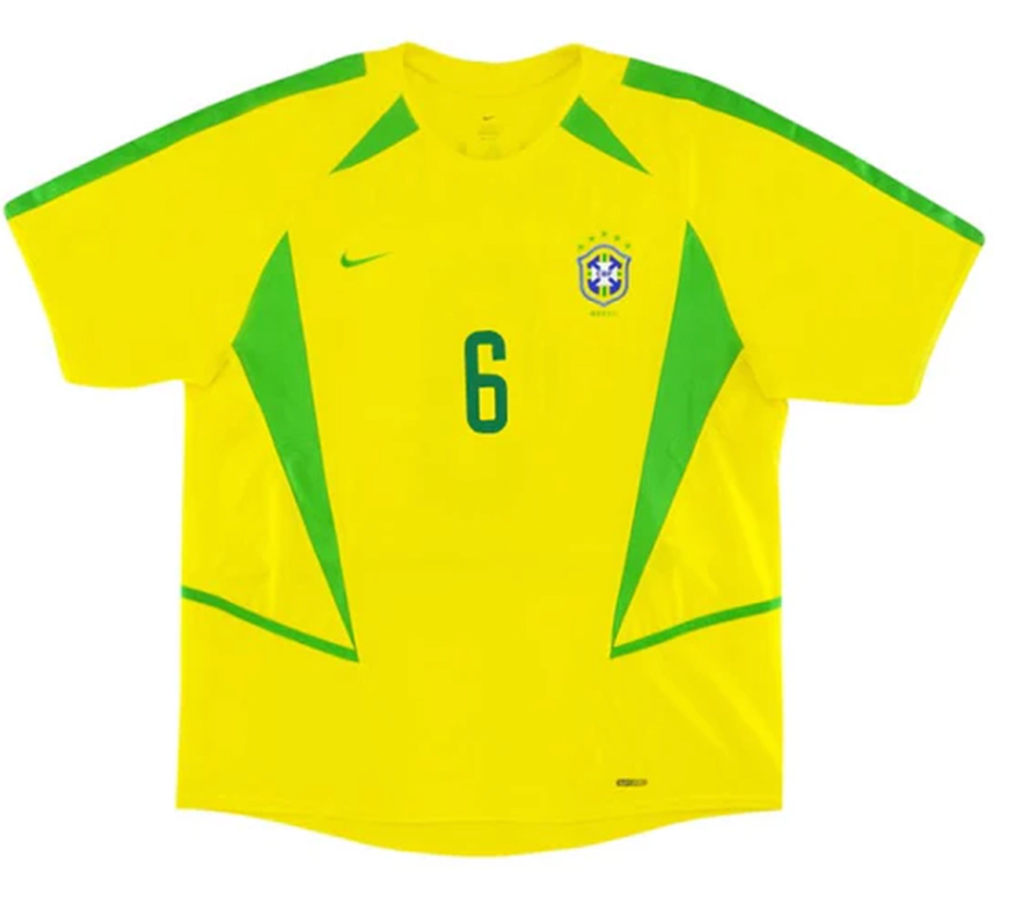 Brazil R.CARLOS #6 Retro Jersey Home World Cup 2002