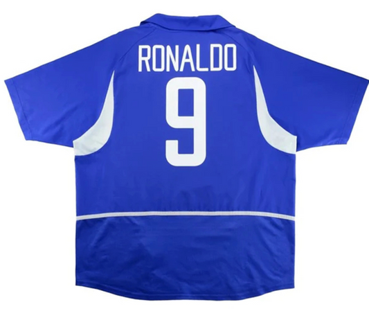 Brazil Ronaldo #9 Retro Jersey Away World Cup 2002