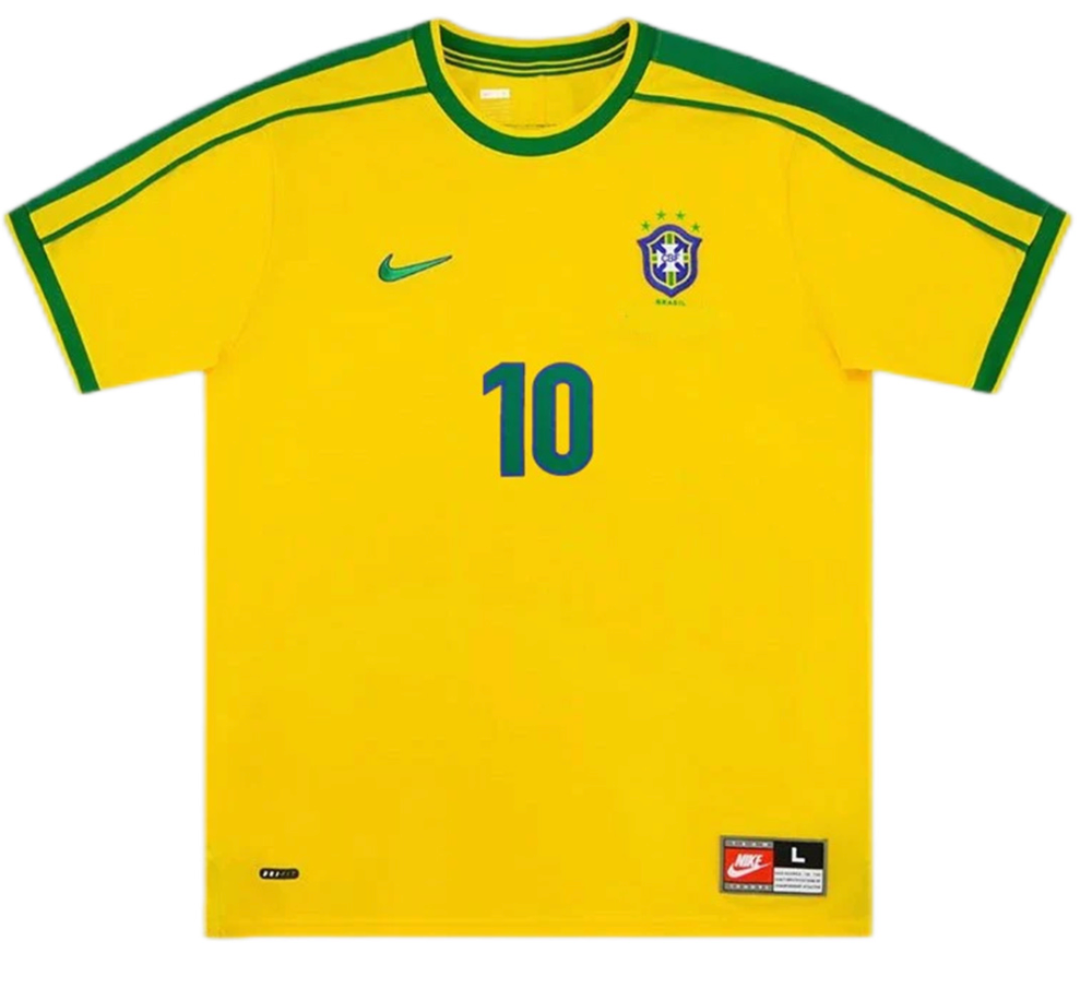 Brazil RIVALDO #10 Retro Jersey Home World Cup 1998