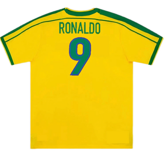 Brazil Ronaldo #9 Retro Jersey Home World Cup 1998