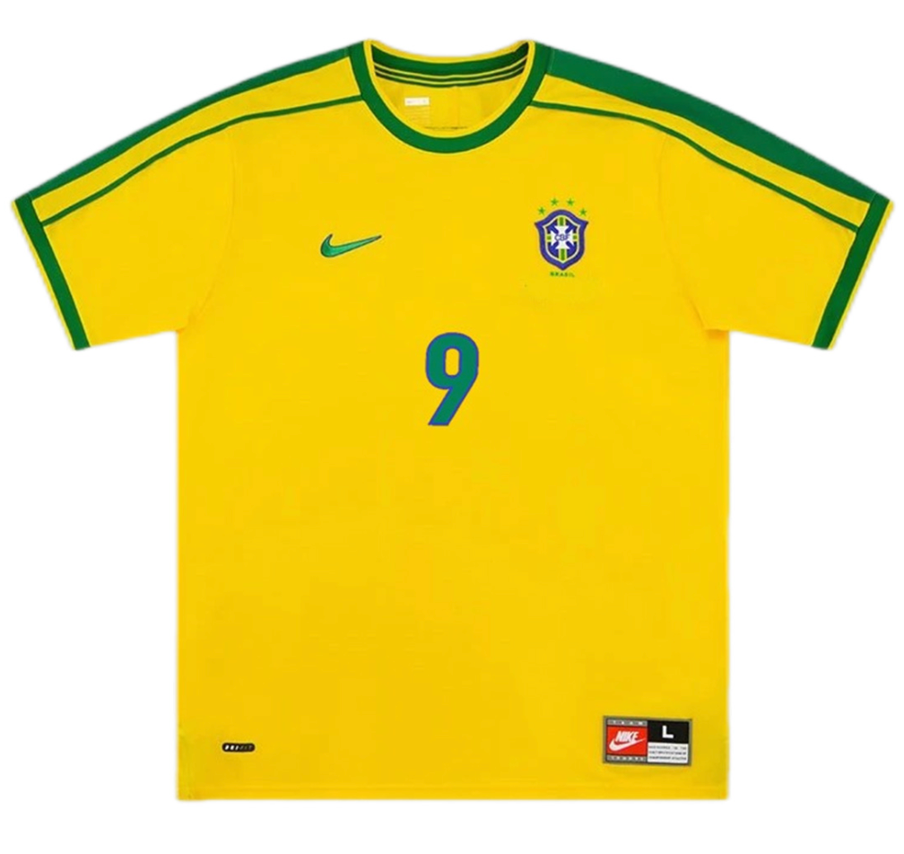 Brazil Ronaldo #9 Retro Jersey Home World Cup 1998