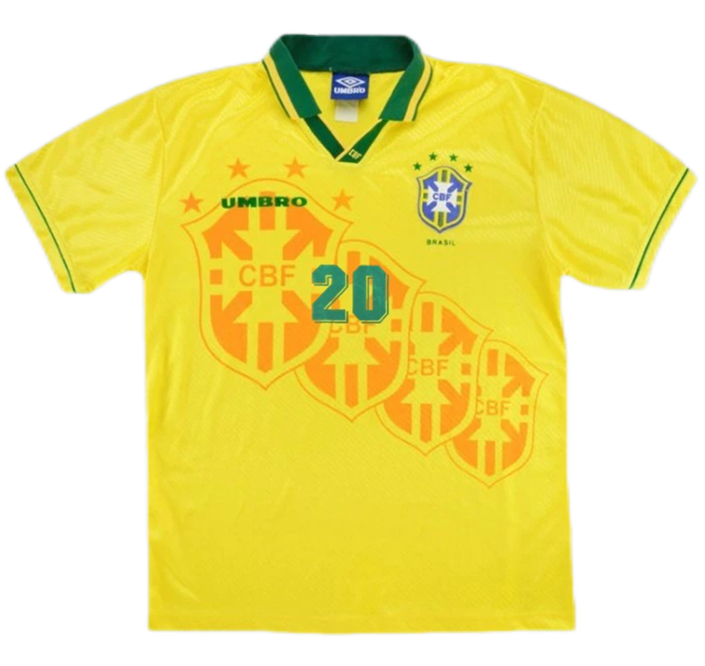 Brazil Ronaldo #20 Retro Jersey Home World Cup 1994