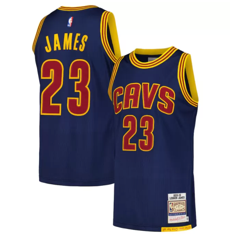 Cleveland Cavaliers LeBron James #23 Navy Throwback Jersey