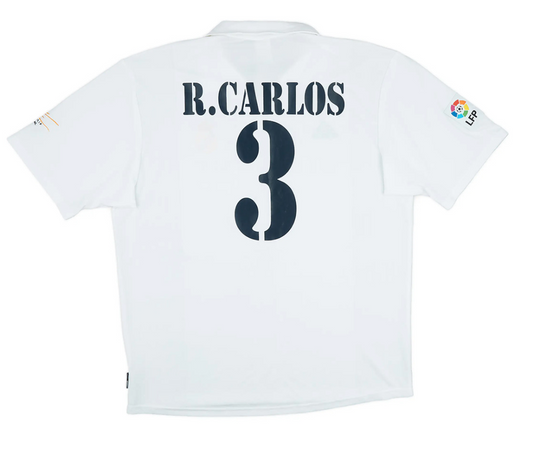 R.CARLOS #3 Real Madrid Retro Jersey Centenary Home 2002/03