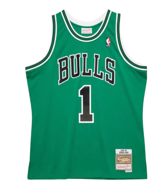 Chicago Bulls Derrick Rose #1 Green Throwback Jersey