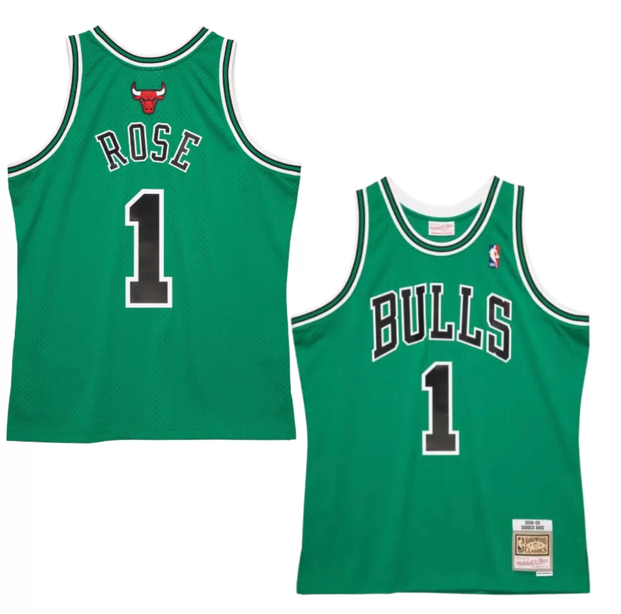 Chicago Bulls Derrick Rose #1 Green Throwback Jersey