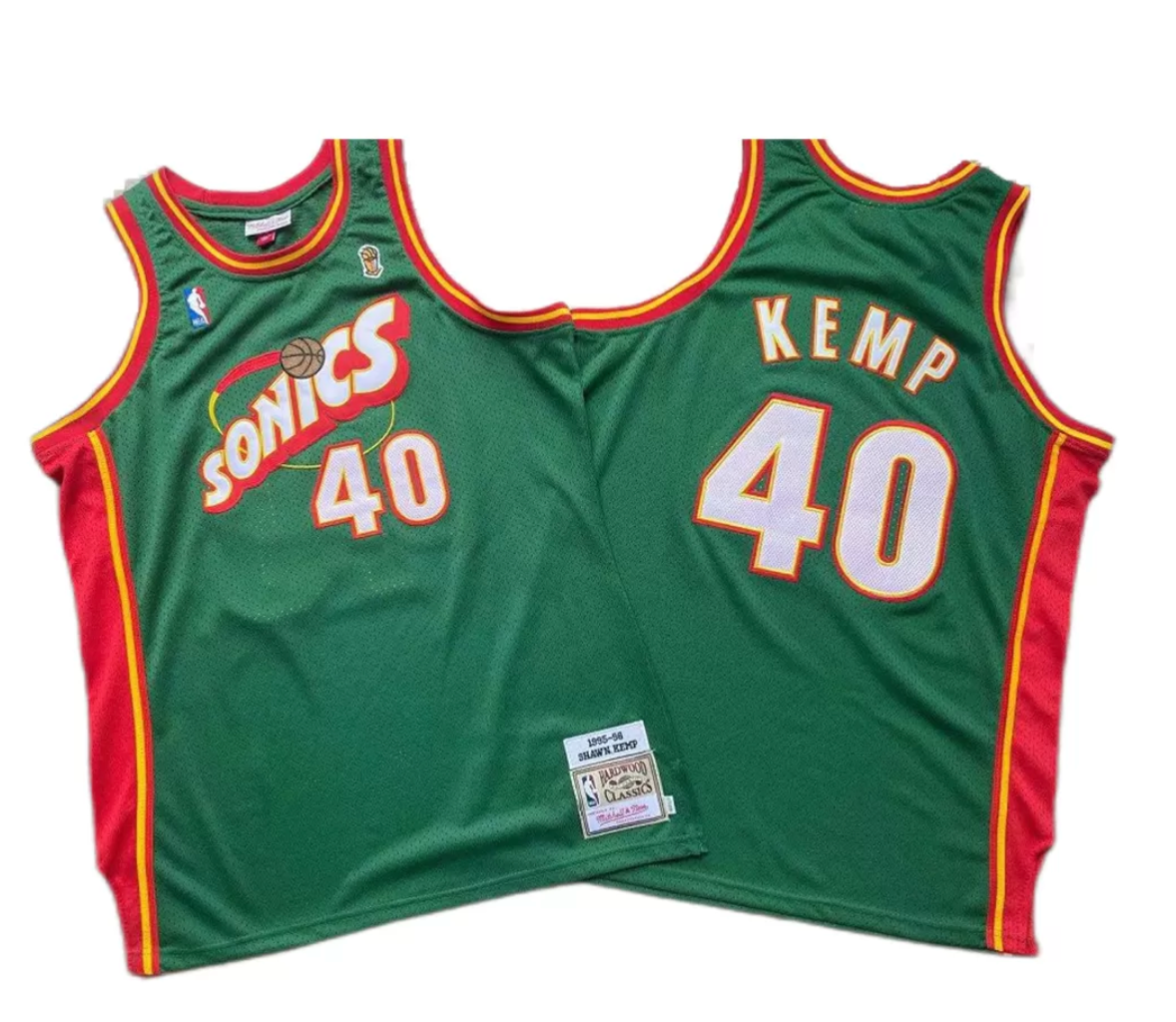 Seattle SuperSonics Shawn Kemp #40 Green Throwback Jersey