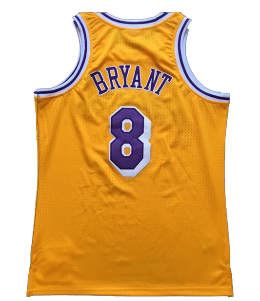 Los Angeles Lakers Bryant #8 Yellow Throwback Jersey