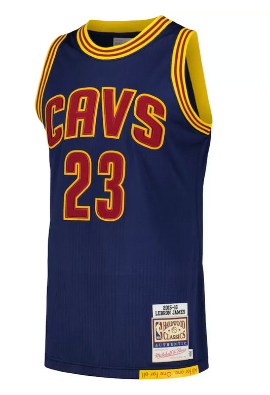 Cleveland Cavaliers LeBron James #23 Navy Throwback Jersey